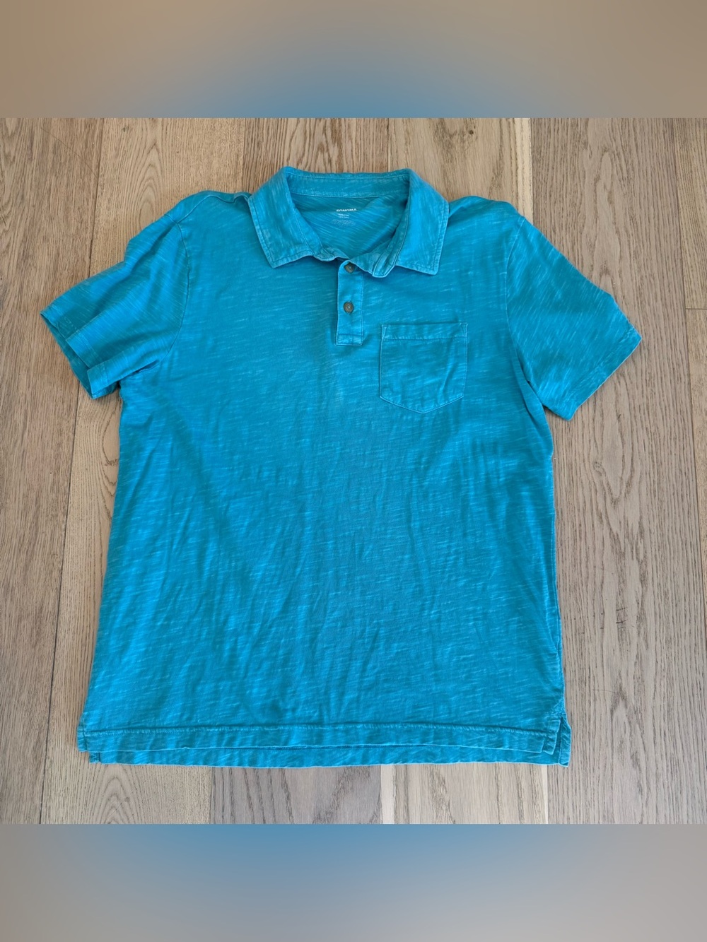 ❤️ Sonoma - Aqua Blue Slub Knit Polo - L
